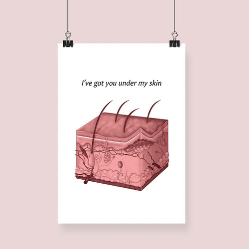 Human skin illustration - valentine's day print