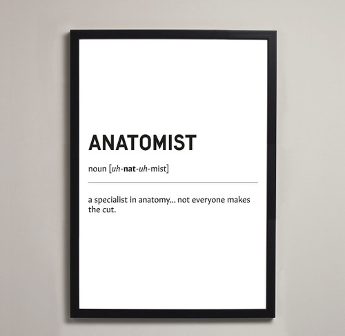 Typography Anatomist Framed Poster