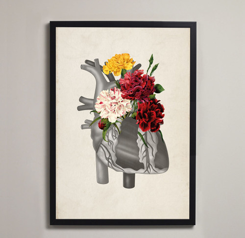 Framed Print of Floral Heart