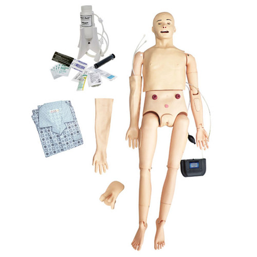 Nursing manikin with interchangeable genitalia, replacement skin & FAST-Fluid Management System