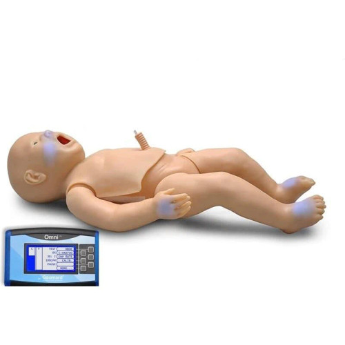 PEDI Blue Newborn CPR Patient Simulator with SmartSkin and OMNI (Light Skin Tone)