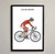 Female Cyclist Bicycle Exercise Framed Anatomical Poster
