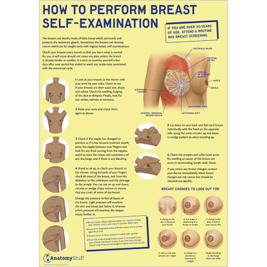 How to Perform Breast Self-Examination (BSE) Poster - Laminated