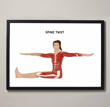 Pilates Spine Twist Fine Art Illustration Print