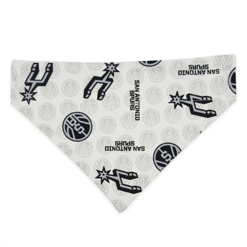 San Antonio Spurs Retro White Pet Bandana No-Tie Design