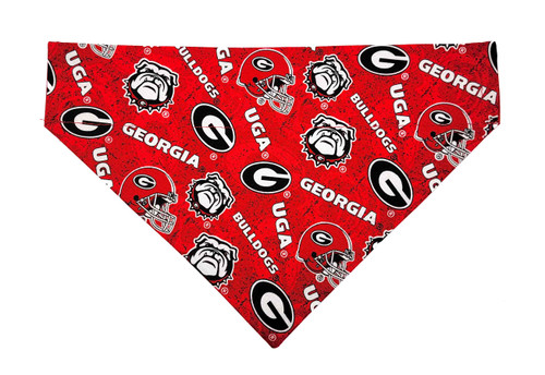 Georgia University Bulldogs Pet Bandana No-Tie Design