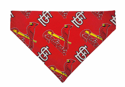 St. Louis Cardinals over the collar dog bandana, handmade slip-on style no-tie pet accessory.