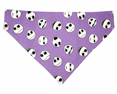 Jack Skellington Heads Nightmare Before Christmas Pet Bandana No-Tie Design