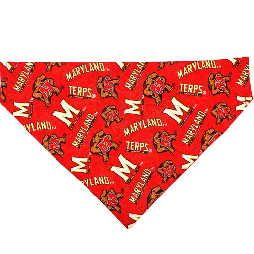 Terps over the collar dog bandana, handmade slip-on style no-tie pet accessory.