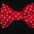 Red Polka Dot handmade pet bow tie with double elastic loops for dog collar attachment