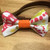 Spring handmade pet bow tie with double elastic loops for dog collar attachment