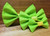 Lime green handmade pet bow tie with double elastic loops for dog collar attachment