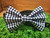 Black Gingham handmade pet bow tie with double elastic loops for dog collar attachment