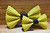 Yellow w/ Black Polka Dots handmade pet bow tie with double elastic loops for dog collar attachment