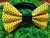 Yellow w/ Black Polka Dots handmade pet bow tie with double elastic loops for dog collar attachment