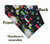 Silver Glitter Swirls and Stars Reversible Christmas Pet Bandana No-Tie Design