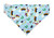 Unicorns and Rainbows over the collar dog bandana, handmade slip-on style no-tie pet accessory.