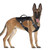 Black Tactical Dog Harness on German Shepherd. Heavy-duty military grade vest with side MOLLE webbing
