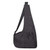 Black denim style pet sling carrier with a dark jeans texture, safety hook, and adjustable shoulder strap