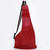Red mesh hands-free dog carrier pouch with reflective strap details and front pocket.