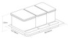Caple In-Drawer 49L Trio Pull Out Bin