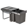 Austen & Co. 40L Built-In Hinged Cupboard Kitchen Bin - 3 Compartments