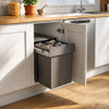 Austen & Co. 40L Built-In Hinged Cupboard Kitchen Bin - 3 Compartments