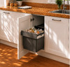 Austen & Co. 30L Built-In Hinged Cupboard Kitchen Bin - 2 Compartments
