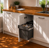 Austen & Co. 30L Built-In Hinged Cupboard Kitchen Bin - 2 Compartments
