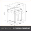 Austen & Co. 56L Built-In Hinged Cupboard Kitchen Bin - 2 Compartments