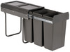Austen & Co. 30L Built-In Hinged Cupboard Kitchen Bin - 3 Compartments