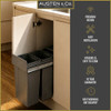 Austen & Co. 30L Built-In Hinged Cupboard Kitchen Bin - 3 Compartments