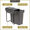 Austen & Co. 34L Built-In Hinged Cupboard Kitchen Bin - 1 Compartment