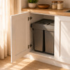 Austen & Co. 68L Built-In Hinged Cupboard Kitchen Bin - 3 Compartments