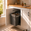 Austen & Co. 60L Built-In Hinged Cupboard Kitchen Bin - 2 Compartments