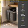 Austen & Co. 68L Built-In Hinged Cupboard Kitchen Bin - 4 Compartments