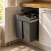 Austen & Co. 68L Built-In Hinged Cupboard Kitchen Bin - 4 Compartments