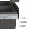 Austen & Co. 68L Built-In Hinged Cupboard Kitchen Bin - 4 Compartments