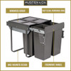 Austen & Co. 68L Pull Out Cupboard Kitchen Bin - 3 Compartments