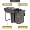 Austen & Co. 56L Pull Out Cupboard Kitchen Bin - 2 Compartments