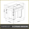 Austen & Co. 40L Pull Out Cupboard Kitchen Bin - 2 Compartments