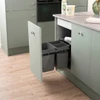 Caple Side Mounted 36L Trio Pull Out Bin