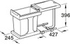 Hailo Base Mounted 20L Pull Out Bin for Hinged Doors 300mm