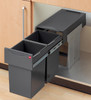 Häfele Base Mounted 30L Pull Out Duo Bin for Hinged Doors 300mm