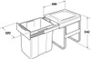 Hailo Base Mounted 42L Pull Out Bin for Hinged Doors 400mm