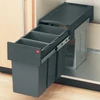 Häfele Base Mounted 30L Pull Out Trio Bin for Hinged Doors 300mm With 482mm Depth