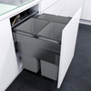 Vauth-Sagel 85L Side Mounted Pull Out Bin with 3 Compartments 600mm - Lava Grey