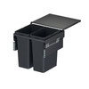 Vauth-Sagel 88L Side Mounted Pull Out Bin with 2 Compartments 600mm With 476mm Depth - Lava Grey