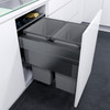Vauth-Sagel 88L Side Mounted Pull Out Bin with 2 Compartments 600mm With 515mm Depth - Lava Grey