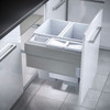 Hailo 90.5L Side Mounted Pull Out Bin with 4 Compartments 600mm - Light Grey